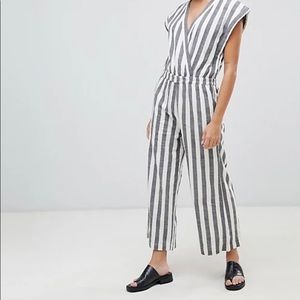 ICHI Striped Jumpsuit - size M